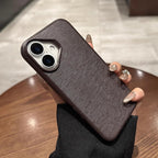 iPhone 16 Series  Leather Texture Bumper Shell Shockproof Lens Case