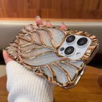 iPhone 14 Series Luxury Electroplated Leaf Case