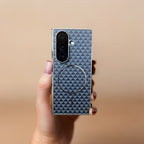 Fine Circle Carbon Fiber Pattern Magnetic Protection Case