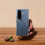 Fine Circle Carbon Fiber Pattern Magnetic Protection Case