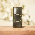 Fine Circle Carbon Fiber Pattern Magnetic Protection Case