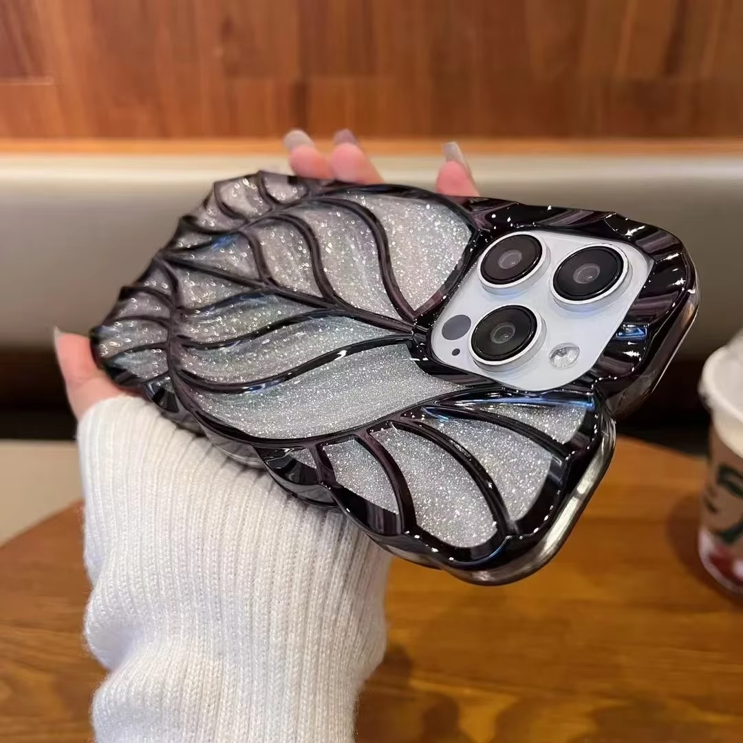 iPhone 16 Series Luxury Electroplated Leaf Case
