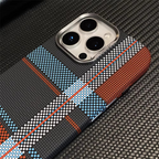 Ultra Thin Carbon Fibre Pattern Metal Lens Hard Case