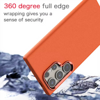 Metal Camera Frame PU Leather Magsafe Case