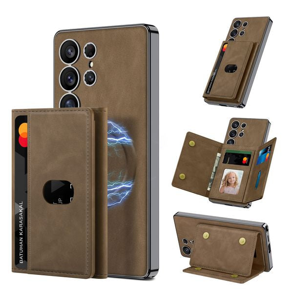 Galaxy S25 Ultra Magnetic Detachable Card Wallet Leather Case