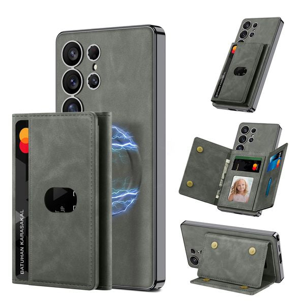 Galaxy S25 Ultra Magnetic Detachable Card Wallet Leather Case
