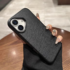 iPhone 16 Series  Leather Texture Bumper Shell Shockproof Lens Case