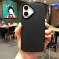iPhone 16 Series  Leather Texture Bumper Shell Shockproof Lens Case