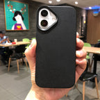iPhone 16 Series  Leather Texture Bumper Shell Shockproof Lens Case